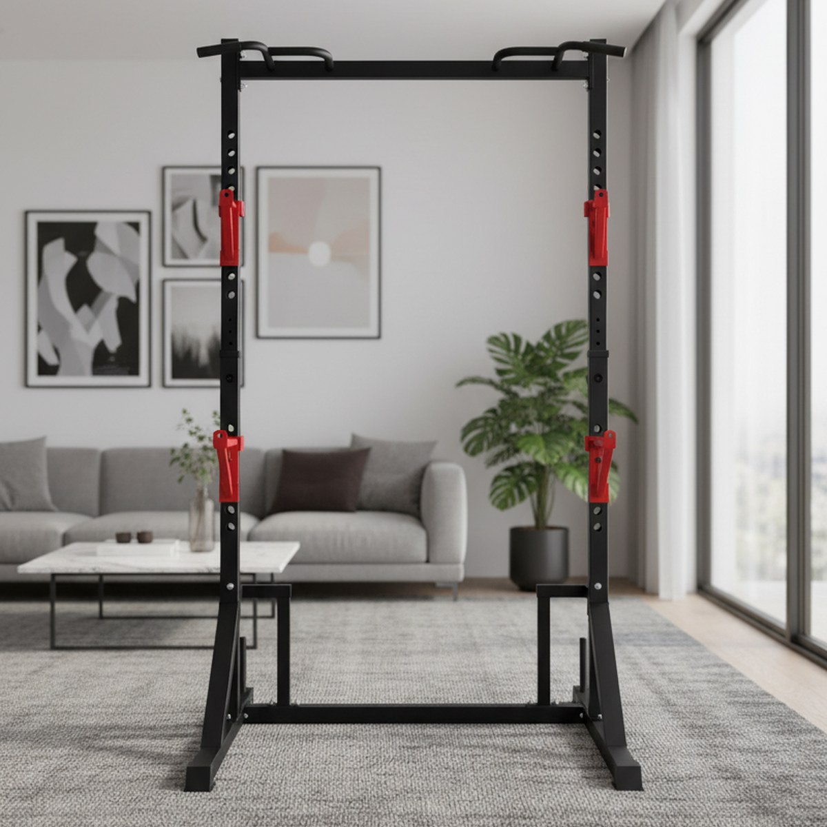 Home Gym Power Rack - Adjustable Power Rack with Pull Up