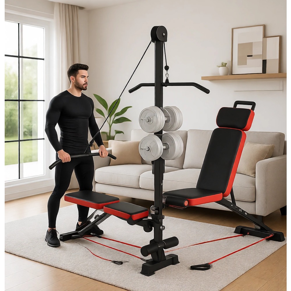 Home Gym Multi - Multi-Functional Weight Bench with Pulley System