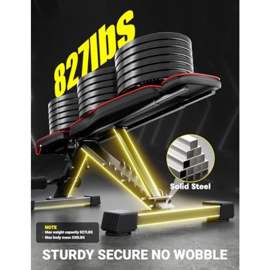 Adjustable Weight Bench 827LB  - đánh giá và giá Home Gym Second