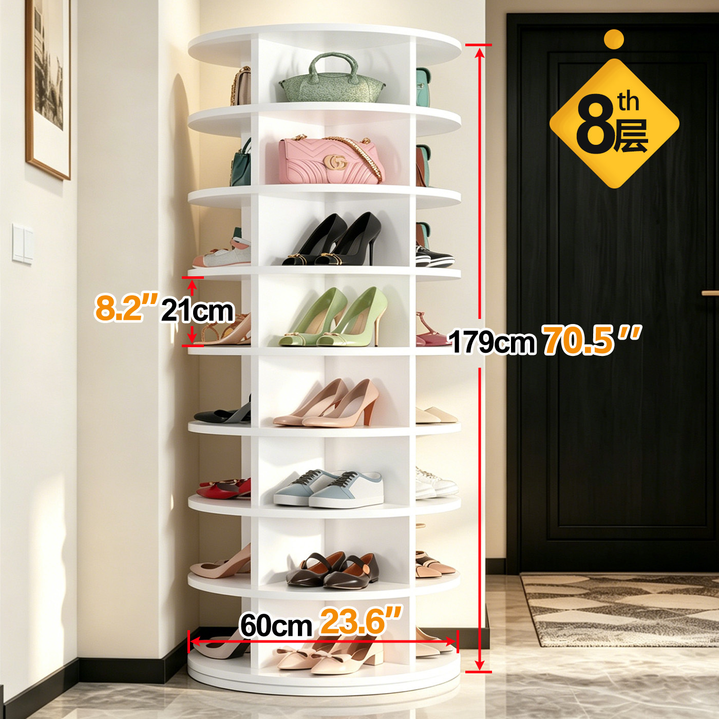 360 Rotating Modern Shoe Rack  - đánh giá và giá Home Gym Minimalist