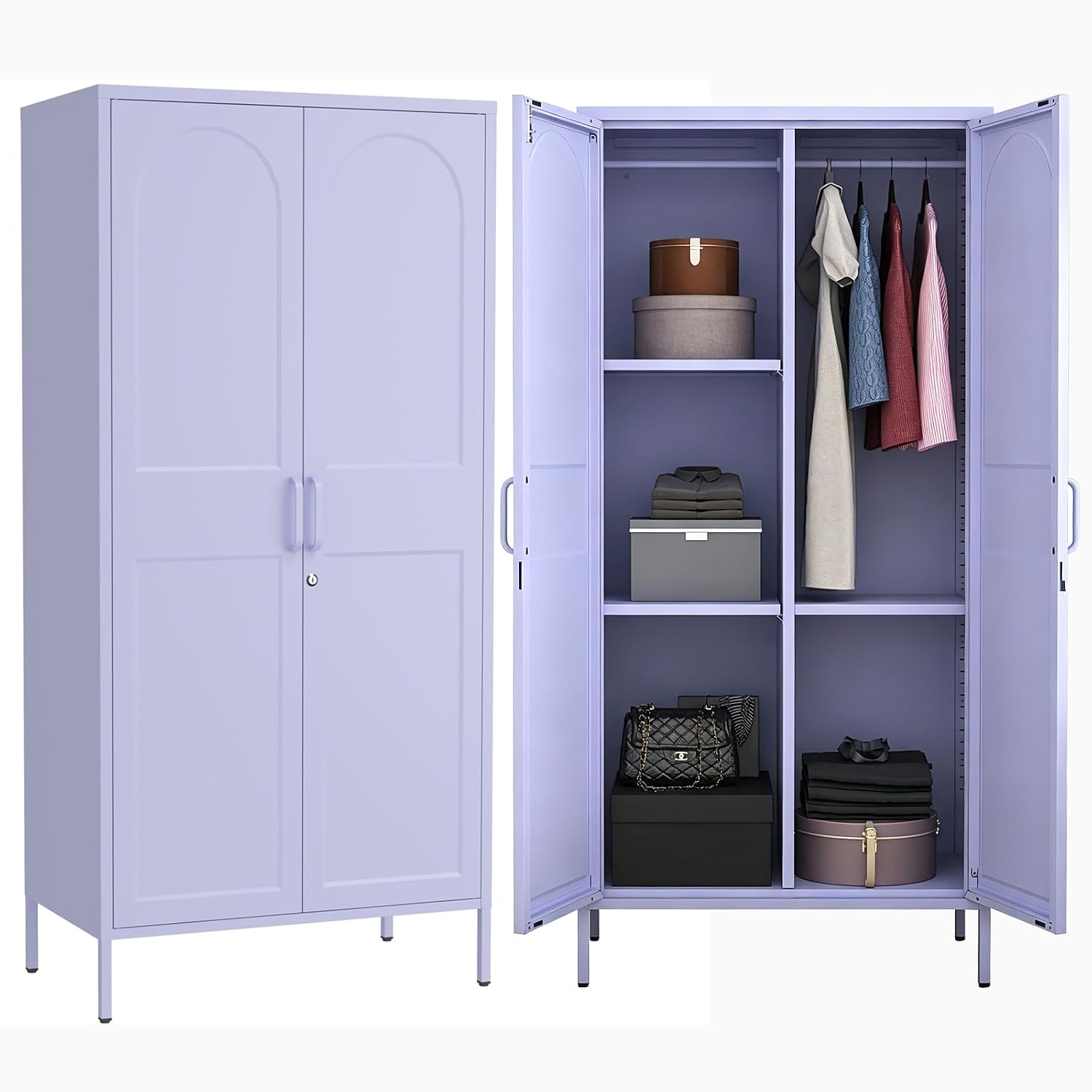 Lockable Metal Wardrobe, 67 In - đánh giá và giá Home Gym Minimalist