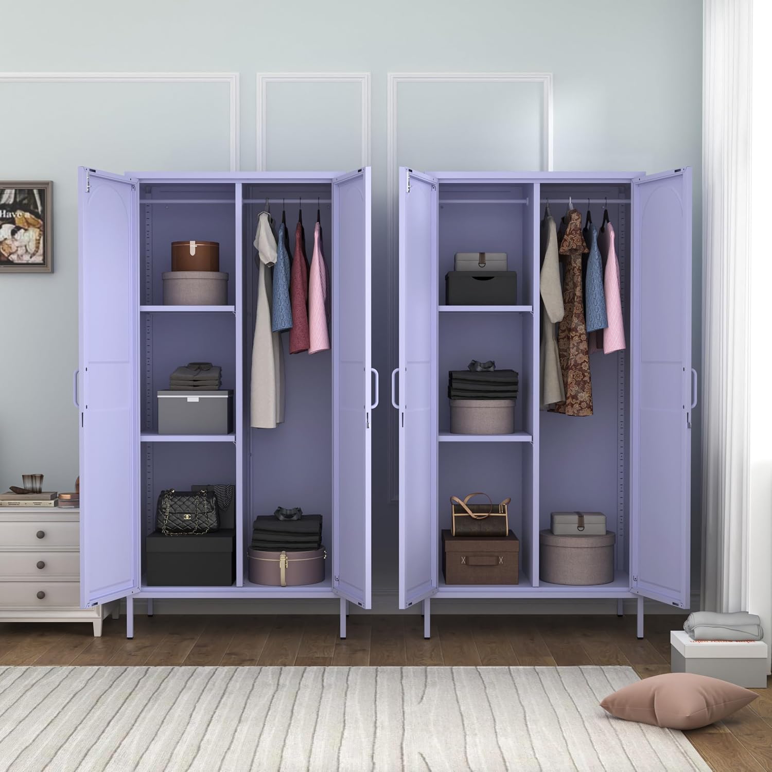 Lockable Metal Wardrobe, 67 In - đánh giá và giá Home Gym Minimalist