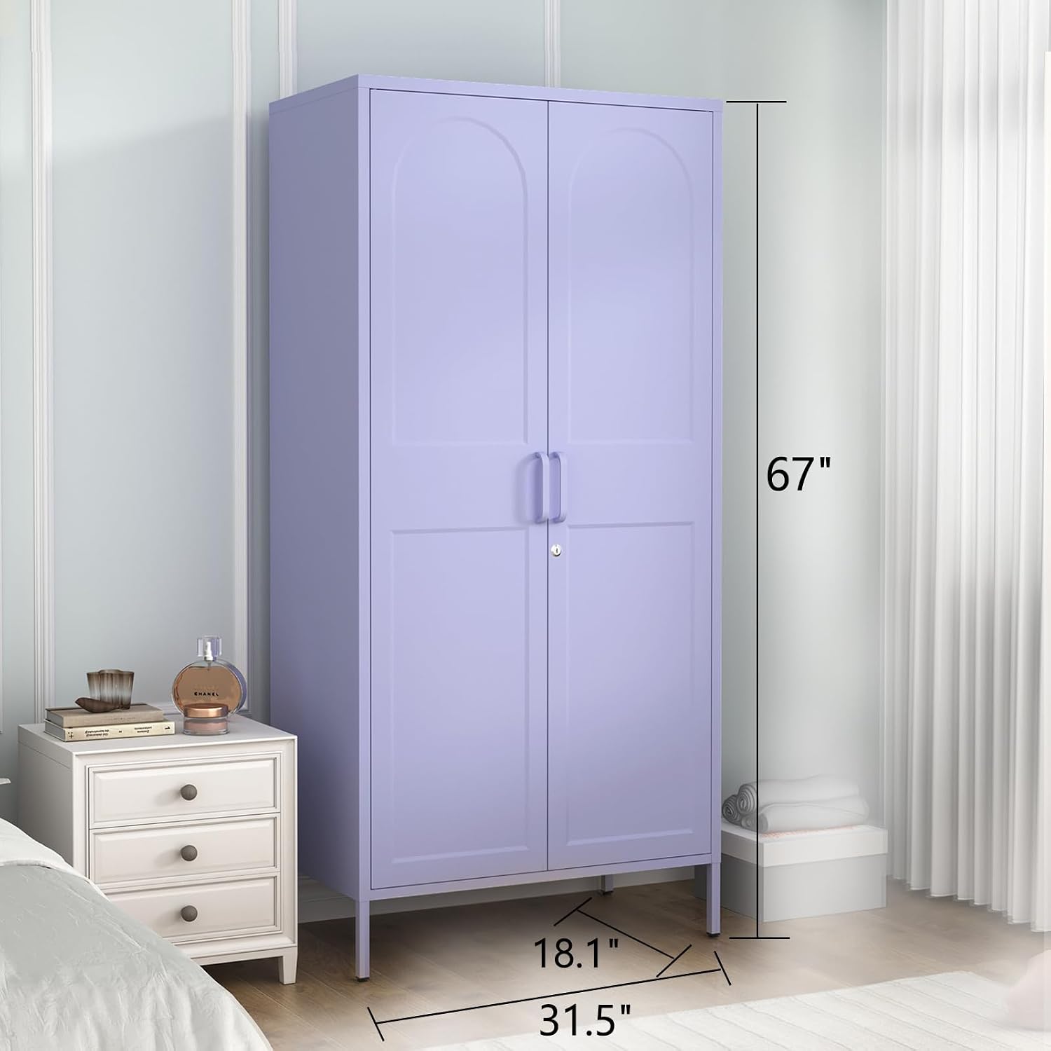 Lockable Metal Wardrobe, 67 In - đánh giá và giá Home Gym Minimalist