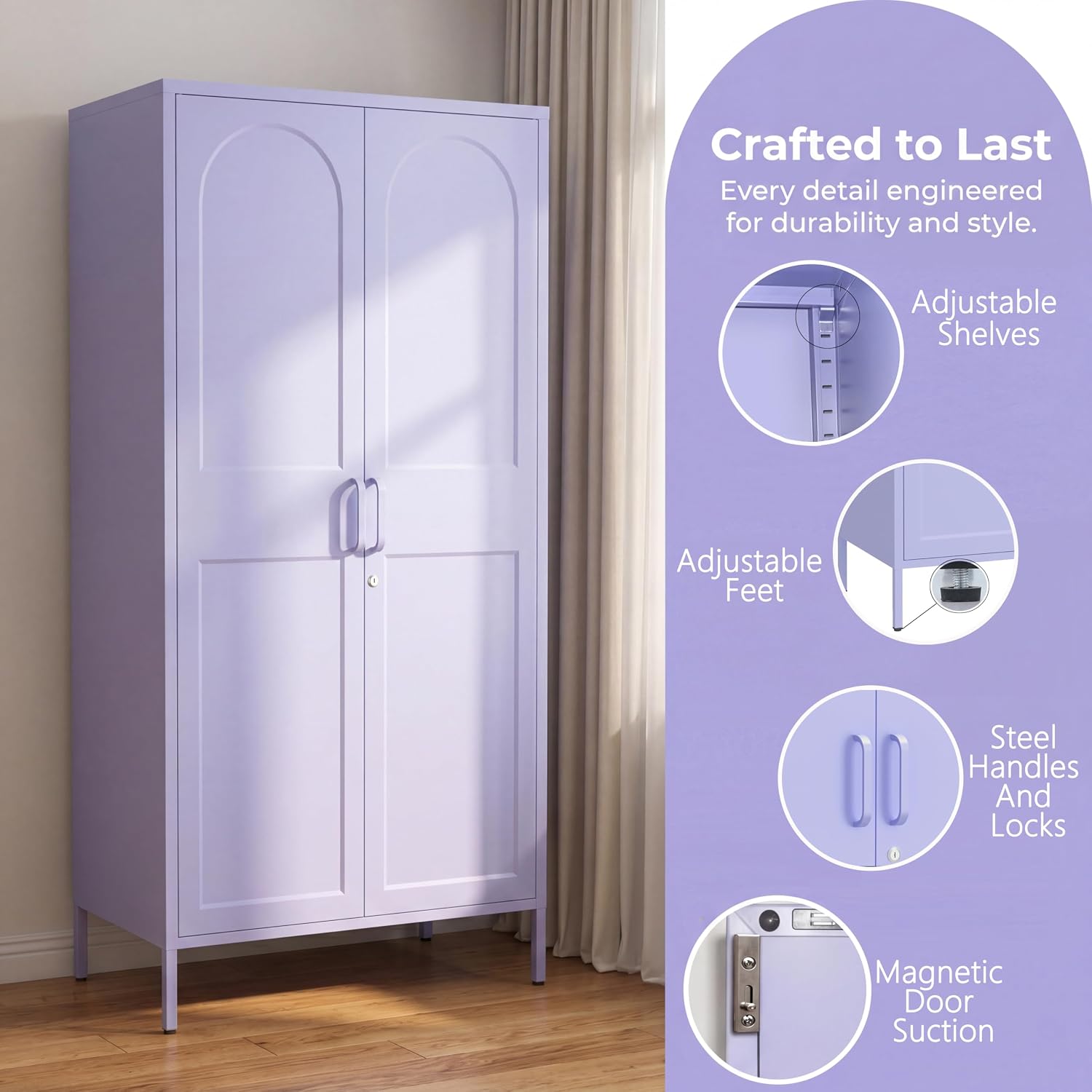 Lockable Metal Wardrobe, 67 In - đánh giá và giá Home Gym Minimalist